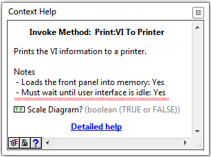 Example of a VI server call that requires the Root loop as indicated by: “Must wait until user interface is idle: Yes”