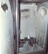 Figure 3 – The formation of Ice can be quite dramatic if the test chamber is exposed to ambient temperatures during a test.