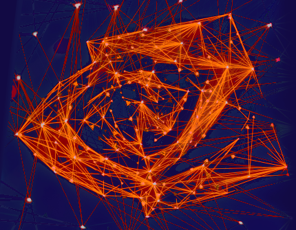 NVIDIA point cluster - blue and orange